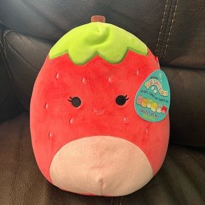 13” strawberry squishmallow plush